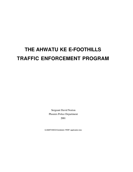 AhwatukeeFoothills Traffic Enforcement Program