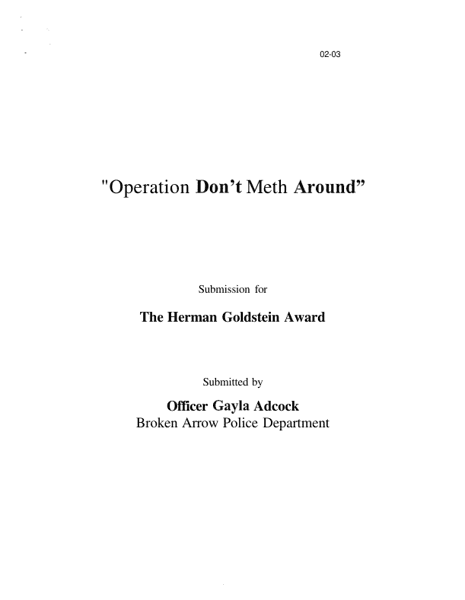 Operation Dont Meth Around
