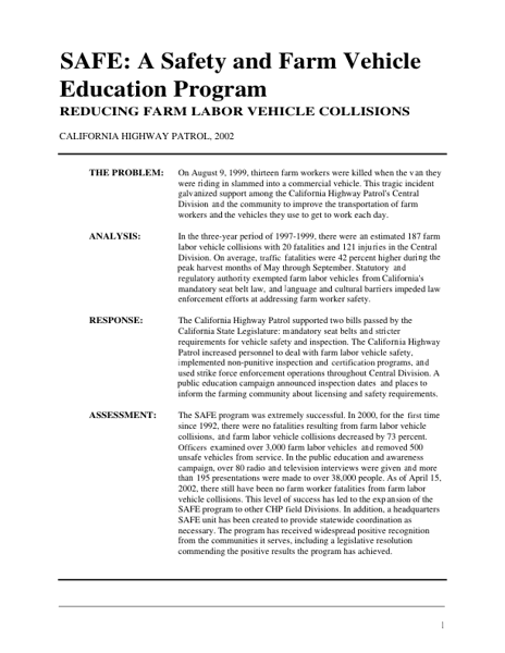 Safety and Farm Labor Vehicle Education Program