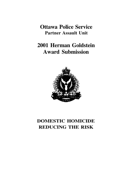 Domestic Homicide: Reducing the Risk