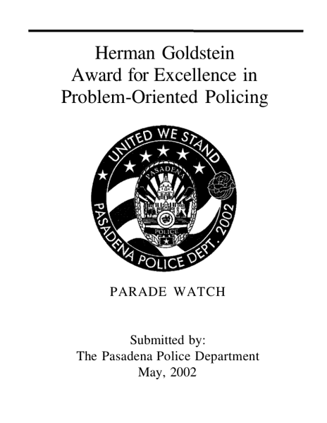 Parade Watch: Deterring Terrorism at the Rose Parade