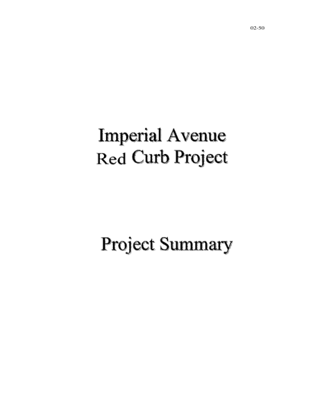 Imperial Avenue Red Curb Project