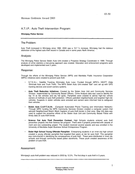 Auto Theft Intervention Program