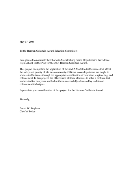 Providence High School Traffic Plan