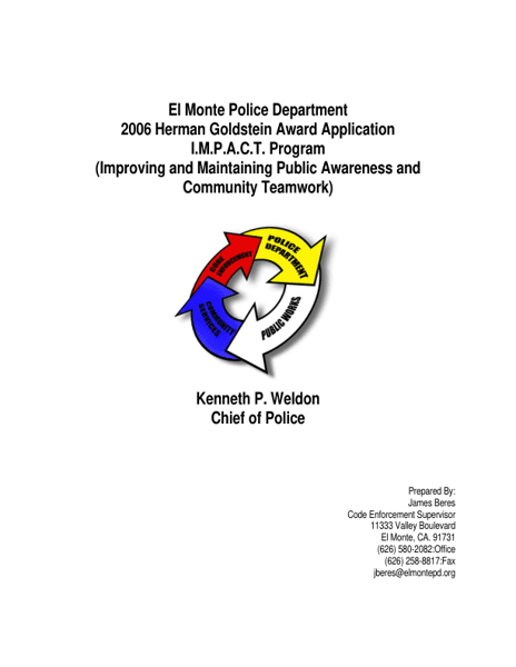 Improving and Maintaining Public Awareness and Community Teamwork