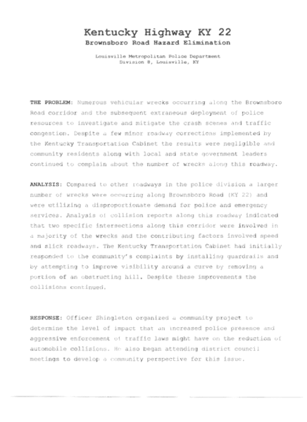 22: Brownsboro Road Hazard Elimination