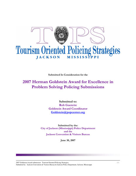 TOPS: Tourist Oriented Policing