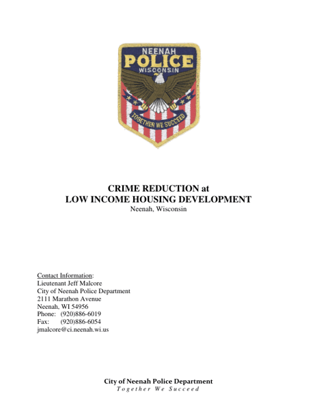 Crime Reduction at LowIncome Housing Development