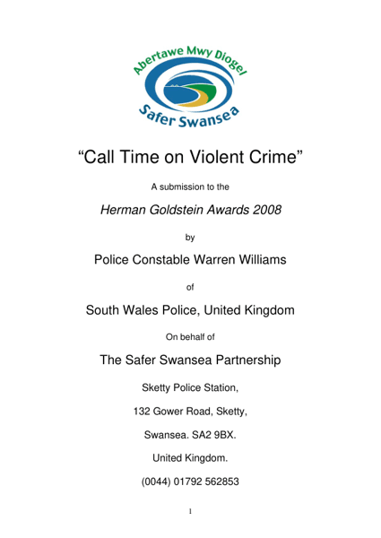 Safer Swansea: Call time on Violent Crime