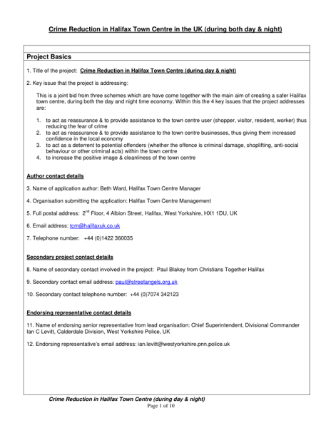 Halifax Towne Center Crime Reduction