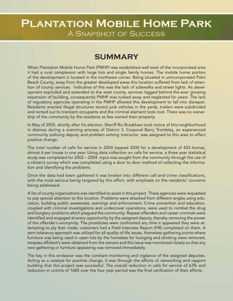 Plantation Mobile Home Park: A Snapshot of Success