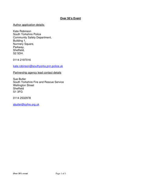 Over 50s Event