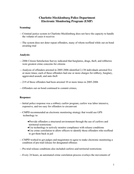 Electronic Monitoring Program