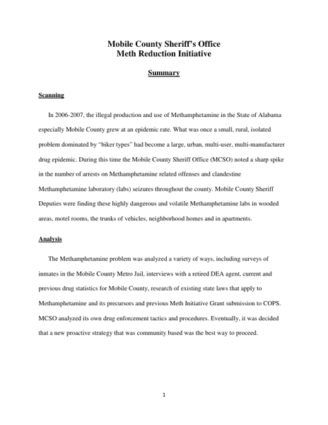 Meth Reduction Initiative