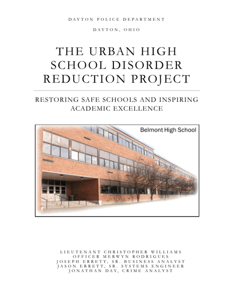 The Urban High School Disorder Reduction Project
