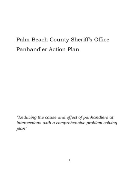 Panhandler Action Plan
