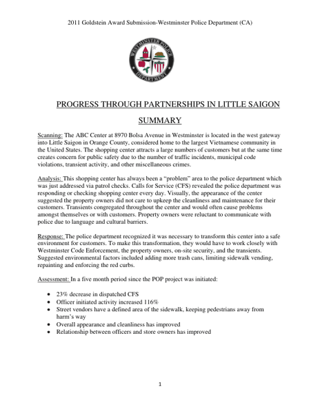 Progress Through Partnerships in Little Saigon