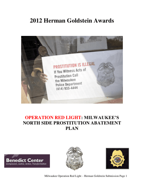 Operation Red Light:Milwaukees North Side Prostitution Abatement Plan