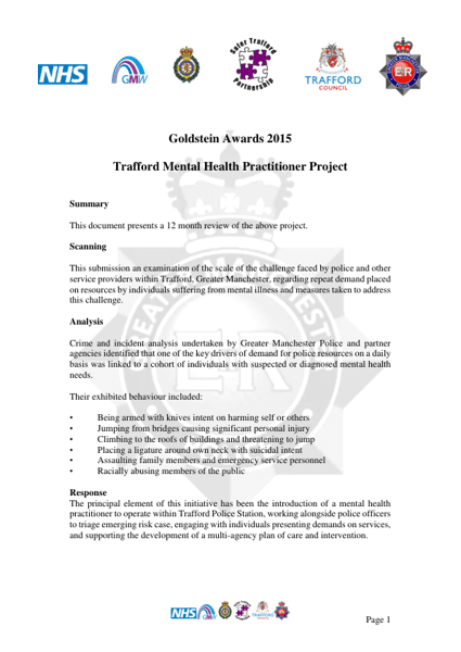 Trafford Mental Health Practitioner Project