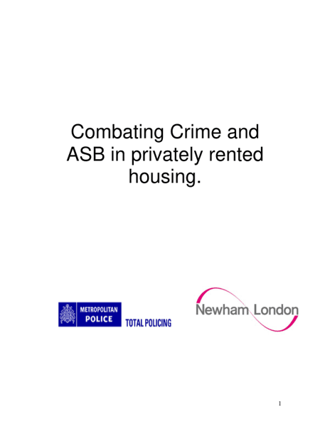 Combating Crime and AntiSocial Behaviour in Privately Rented Housing