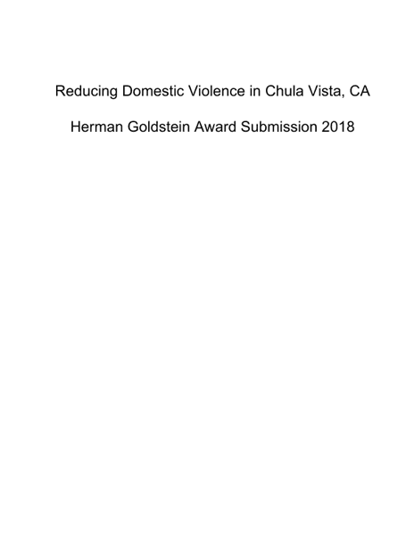 Reducing Domestic Violence in Chula Vista, CA