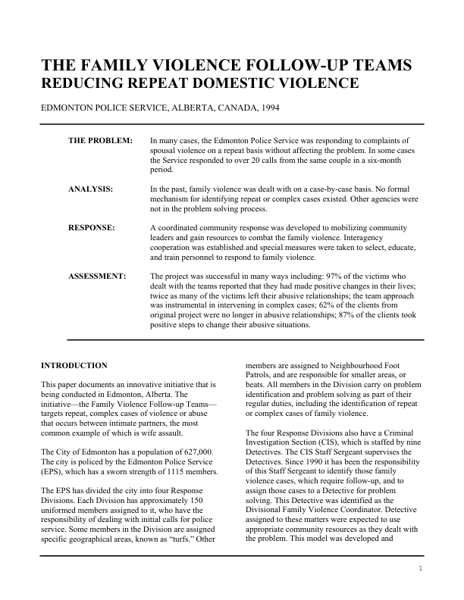 Family Violence Followup Teams