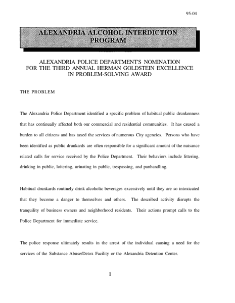 Alexandria Alcohol Interdiction Program