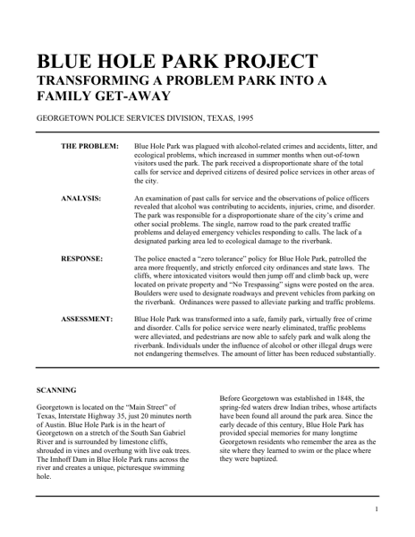 Blue Hole Park Project
