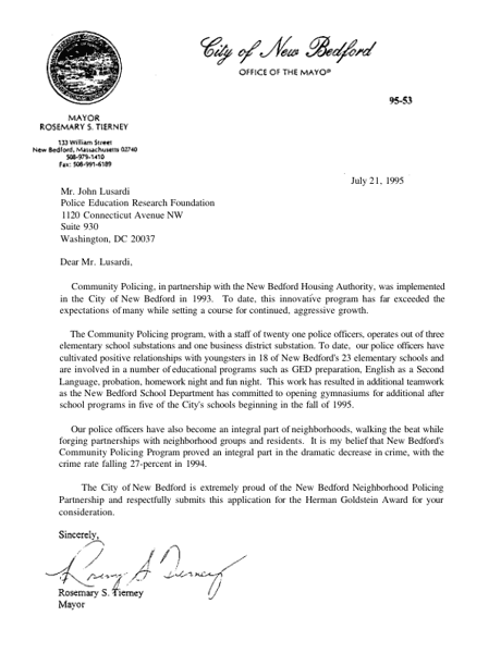 ProblemOriented Policing in the City of New Bedford, Massachusetts