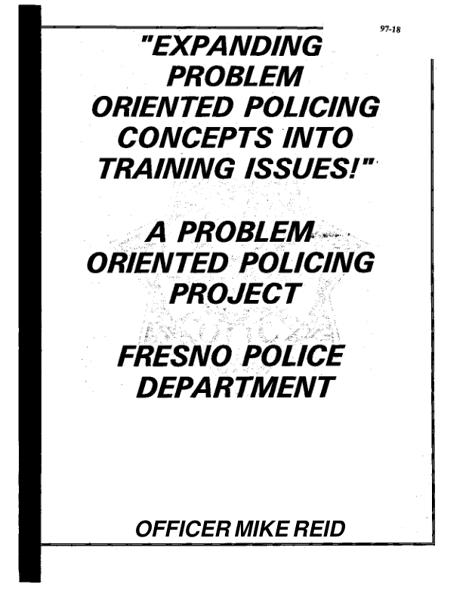 Expanding Problem Oriented Policing into Training Issues