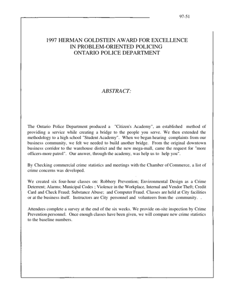 COPS / Business Partnership Academy