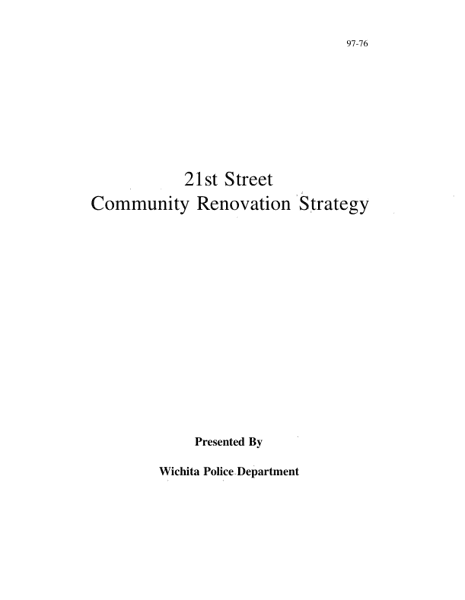 21st Street Community Renovation Strategy