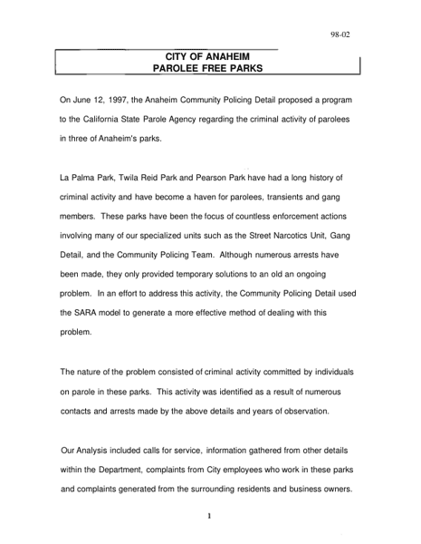 Parolee Free Parks