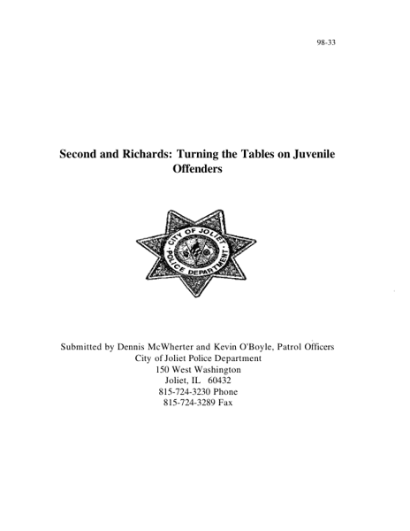 Second and Richards: Turning the Tables on Juvenile Offenders