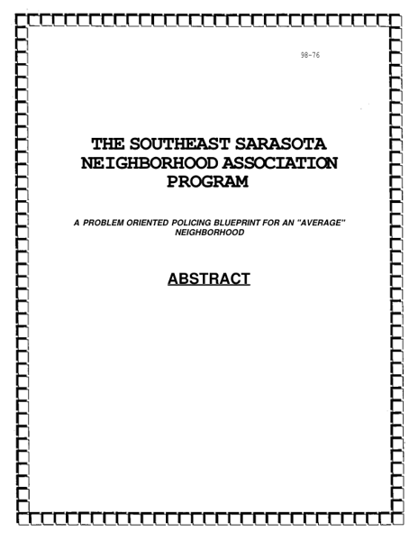 Southeast Sarasota Neighborhood Association Program