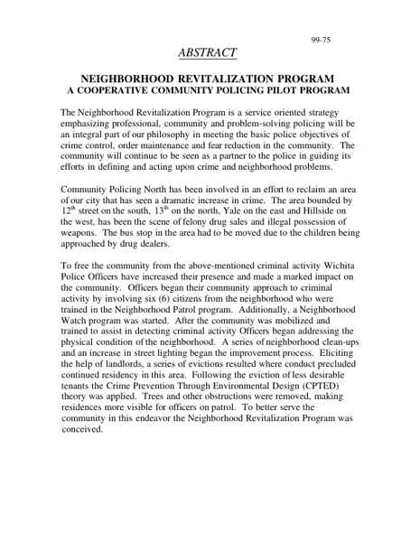 Neighborhood Revitalization Program